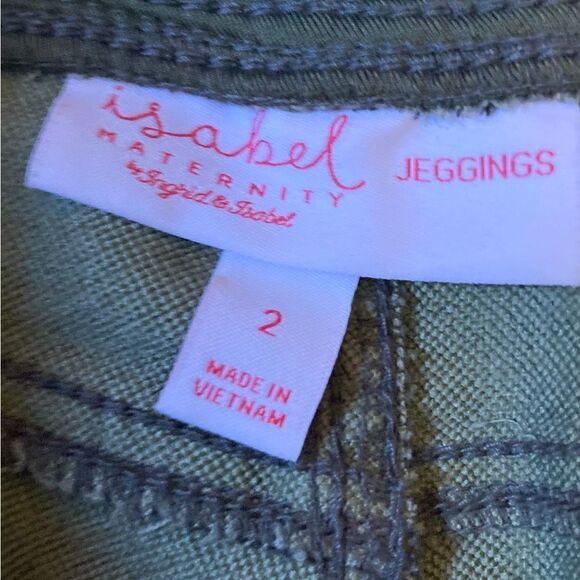 Isabel Maternity Army Green ankle Jeans NWT - Picture 2 of 7